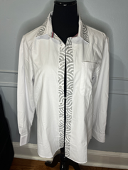 Moonbeam Button Up - White & Silver Longsleeve