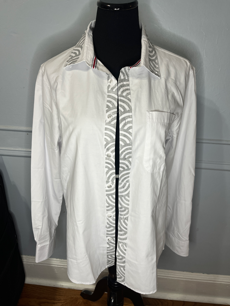 Moonbeam Button Up - White & Silver Longsleeve